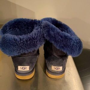 Gently used Navy UGG boots with side button